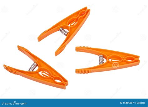 Three Orange Pegs Stock Image Image Of Pegs Three Cloth 16456387