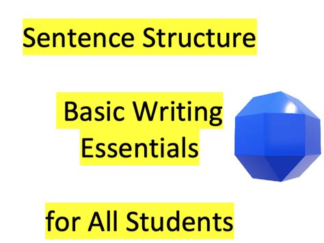 Sentence Structure Teaching Resources