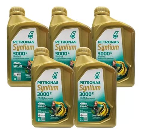 Kit 5 Óleo De Motor Petronas Syntium 3000e 5w40 Sintético Frete grátis