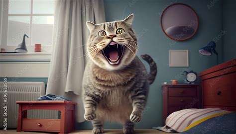 Happy cat, Surprised face, Wow expression cat funny face with open ...