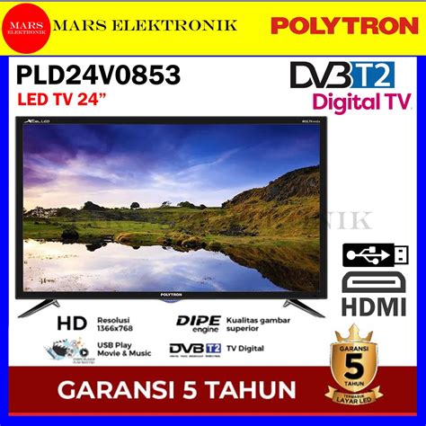 Jual TV LED POLYTRON PLD24V0853 1853 24 INCHI DIGITAL TV PLD 24