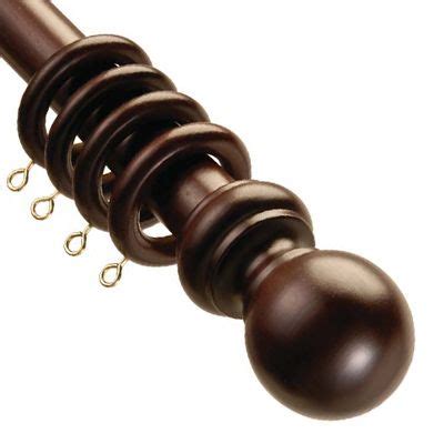 Speedy County 28mm Wood Curtain Pole Set Chestnut 300 Cm Wood