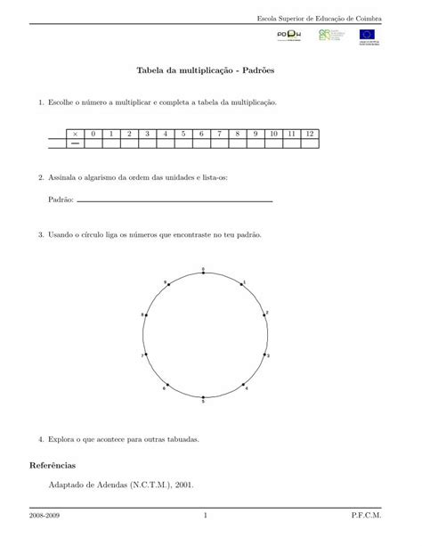 Pdf Tabela Da Multiplicacao Padroes Explora O Que Acontece