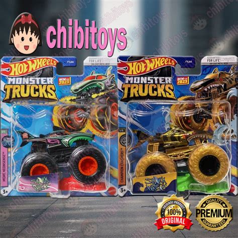 Promo Hot Wheels Monster Trucks Shark Wreak Truck Off Road Jeep Original Mattel Hitam