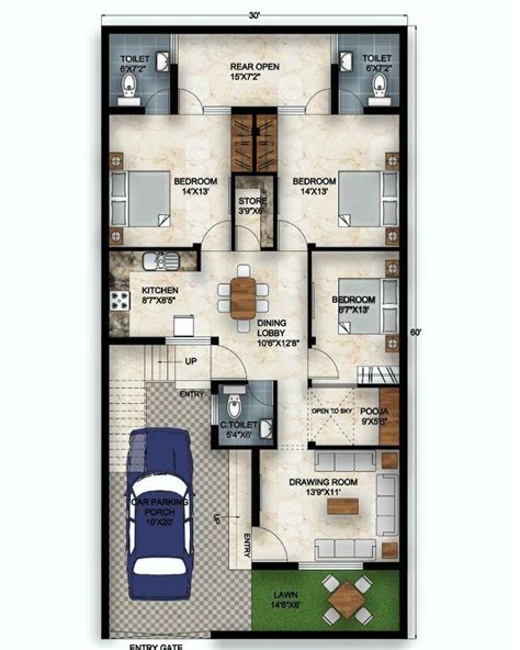 Budget House Plans 2bhk House Plan Duplex House Plans House Layout