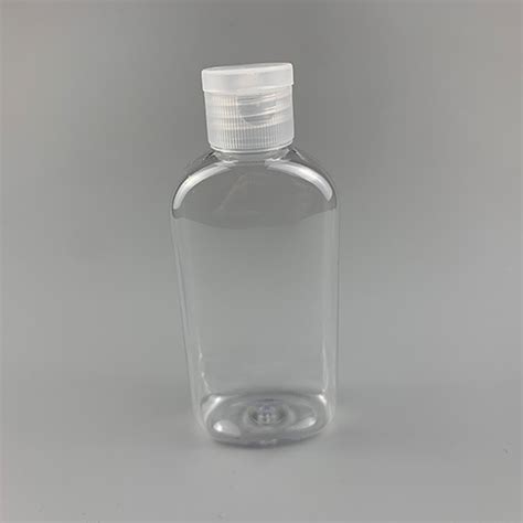 Ml Oval Transparent Pet Plastic Hand Sanitizer Bottle With Flip Top