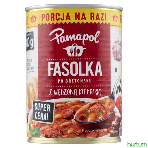 Pamapol Fasolka po bretońsku z wędzoną kiełbasą 380 g w Hurtum pl