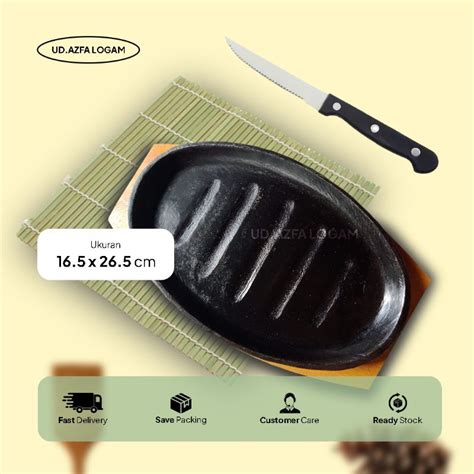 Jual Hot Plate Piring Steak Oval Garis Shopee Indonesia