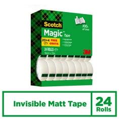 Scotch Magic Unsichtbares Klebeband Vorteilspack 24 Rollen 19 Mm X