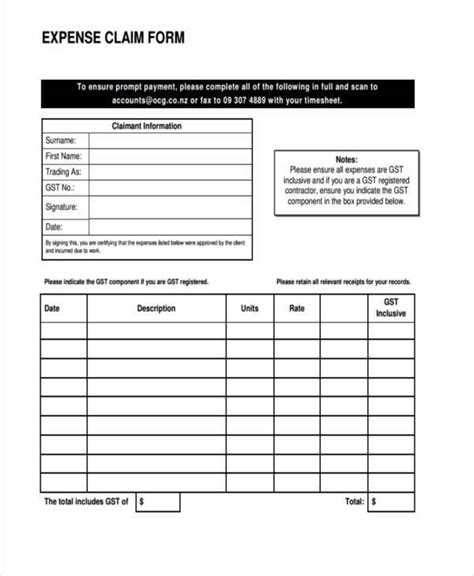 Expense Claim Form Free Claim Forms In Pdf Doctemplates 42735 Hot Sex