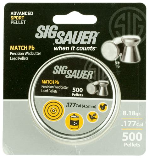 Sig Sauer Match 177 Airgun Pellet Lead Flat Nose AIR AMMO MATCH PB