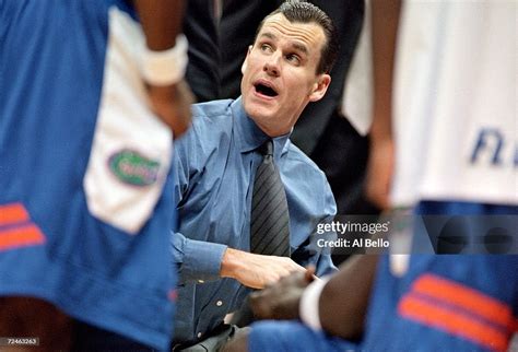 Coach Billy Donovan of the Florida Gators looks on from the bench ...