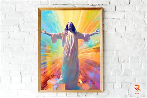 Beautiful Jesus Wall Art Graphic by Ricco Art · Creative Fabrica