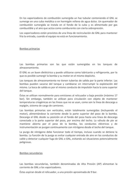 Caracter Sticas Generales De Una Planta De Regasificaci N Pdf