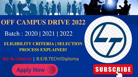 L T Recruitment 2022 Fresher Eligible Off Campus Drive For 2022