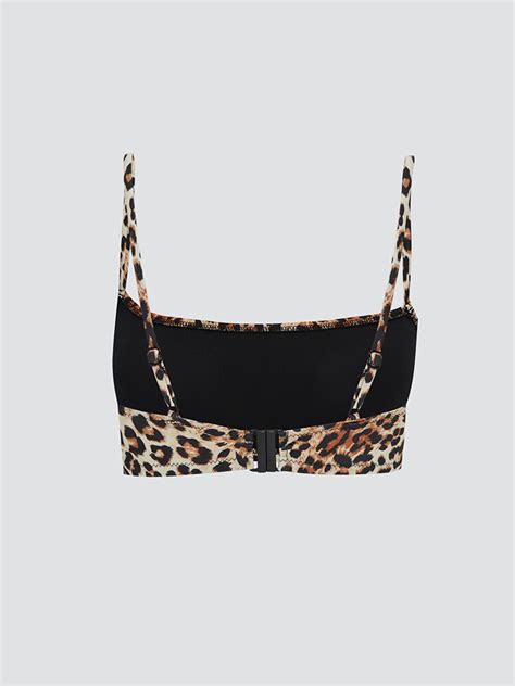 KAHVERENGİ Dolgulu Leopar Desenli Kadın Bikini Üst S DI Z LQY LCW