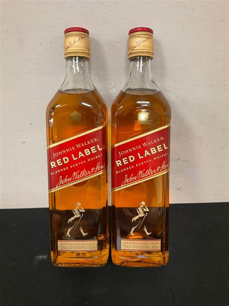 bottles johnny walker red label blended scotch whiskey