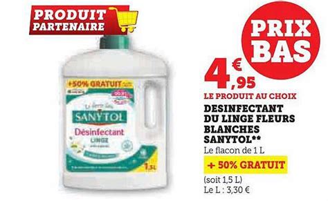 Promo Désinfectant Du Linge Fleurs Blanches Sanytol chez Super U