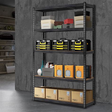 Forte II Black Garage Shelving Storage Rack Premium 5 Tier Space