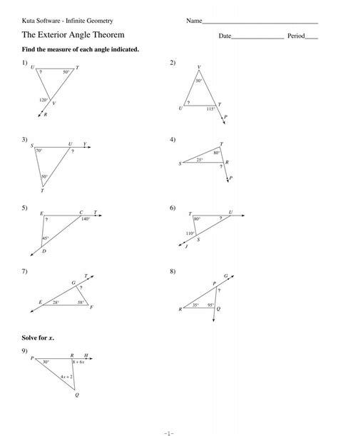 4 The Exterior Angle Theorem PDF Kuta Software