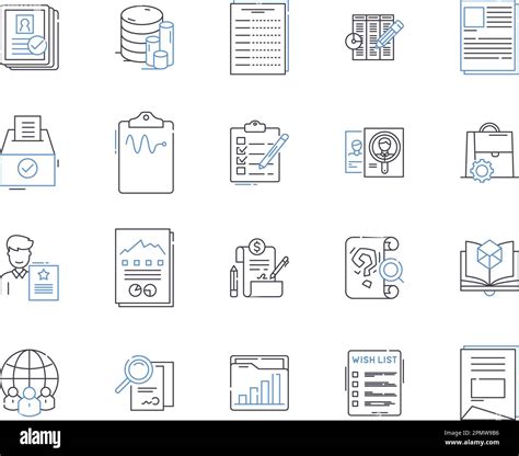 Document Management Outline Icons Collection Document Management