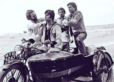 On The Sholay Set Preparing To Shoot The Song Yeh Dosti Hum Nahi Todenge Rclassicdesicelebs