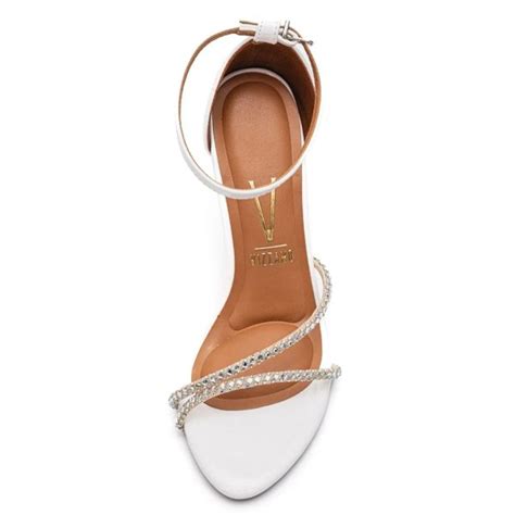 Sand Lia Vizzano Pedraria Salto Alto Feminina Branco Compre Agora