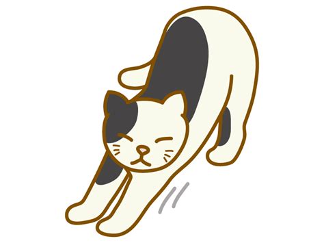 背伸びをしている猫のイラスト02 イラスト無料・かわいいテンプレート