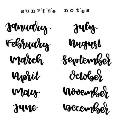 Bullet Journal Stickers Clear Monthly Stickers Old Version