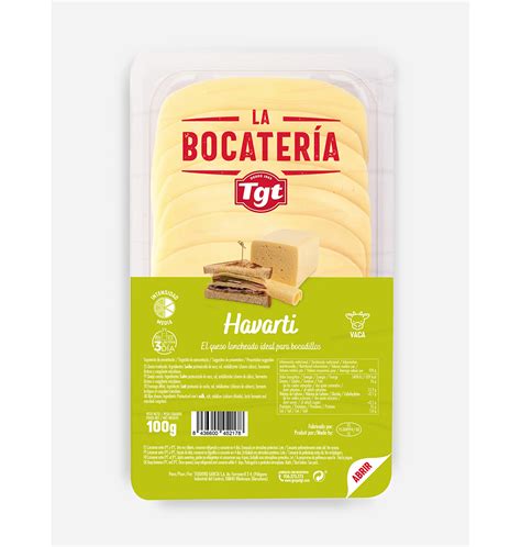 Comprar QUESO BOCATERIA HAVARTI LONCHAS 100 G Quesos En Condisline