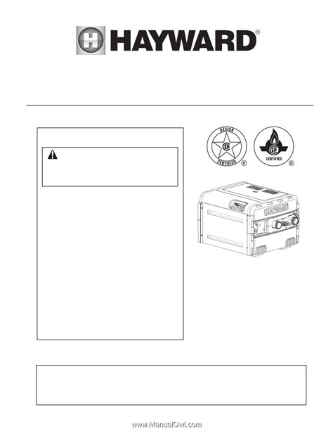 Hayward Universal H Series Owners Manual H150fdn H200fdn H250fdn