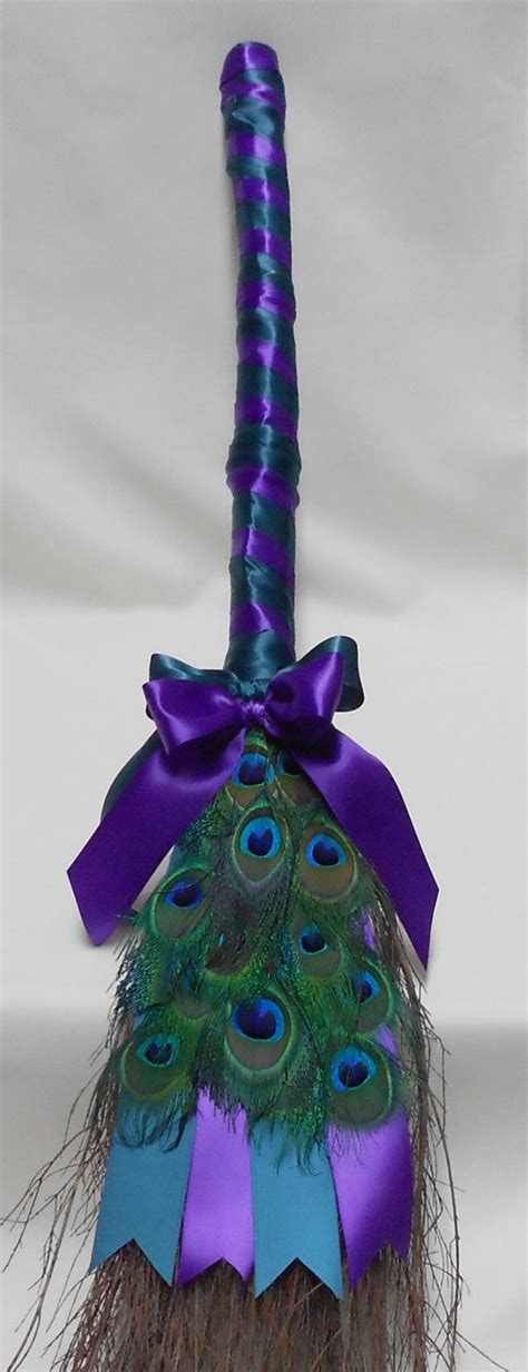 Items similar to Teal Purple Peacock Feather Theme Wedding Jumping ...