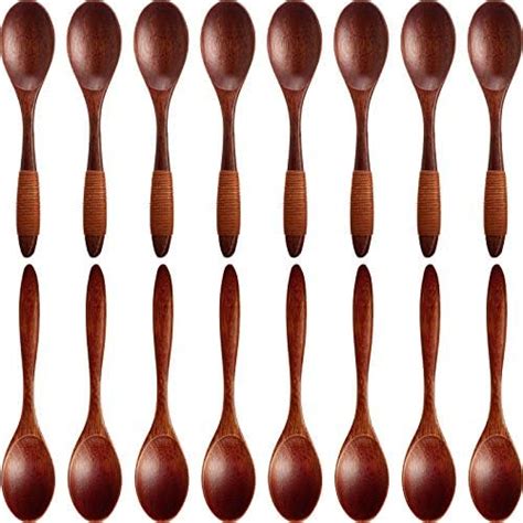 16 Pieces Small Wooden Spoons Japanese Style Mini Wooden Spoons