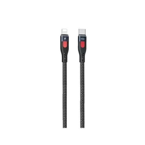 Remax RC 188I Braided USB 2 0 Cable USB C male Lightning Μαύρο 1m G