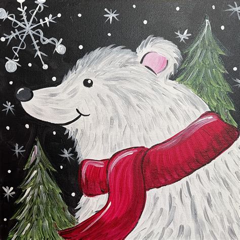 Christmas Polar Bear Holiday Art Kit - Artsy Rose Academy