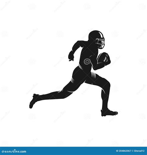 American Football Player Silhouette Logo Stock Illustration ...