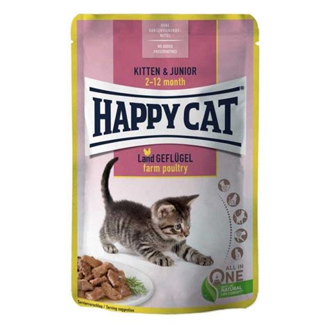 Влажный корм Happy Cat Kitten & Junior для котят с птицей в соусе 85 г ...