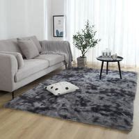 Gogoloving Tapis De Forme Ronde Shaggy X Cm Gris Clair