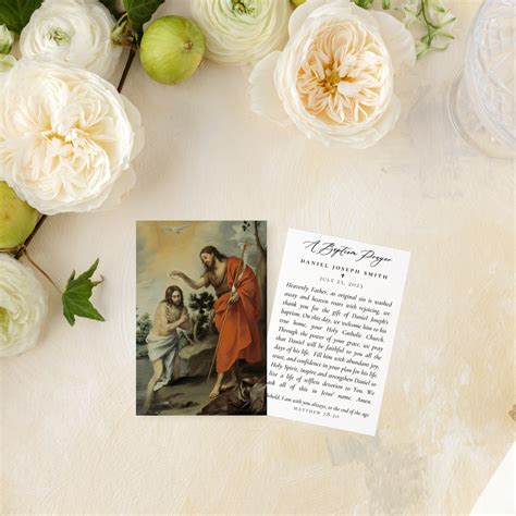 Catholic Baptism Prayer Cards The Baptism Of Jesus By Saint John Sem