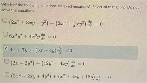 equations  exact equations cheggcom