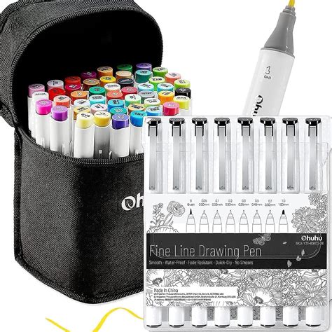 Buy Ohuhu Alcohol Brush Markers Double Tipped Sketch Markers Brush