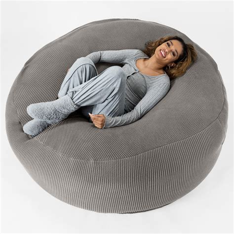 Lounge Pug Ellos Knit Giant Bean Bag Sofa Mega Mammoth Beanbag Graphite Grey Big Bertha Original Uk