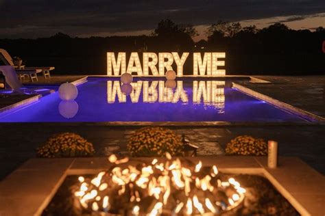 Proposal Marquee Letters In Surprise Proposal Marry Me