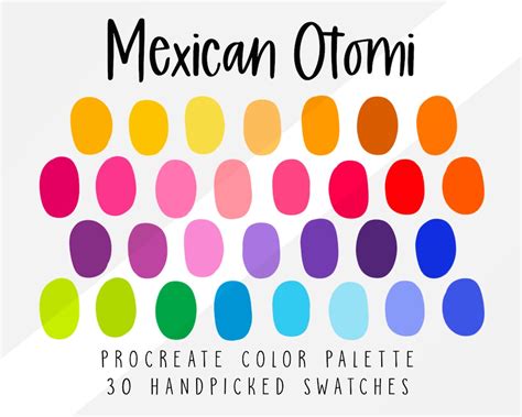 Mexican Otomi Procreate Color Palette Procreate Palette Folk Art