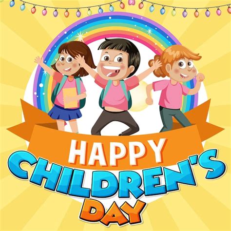 Premium Vector | Happy children's day banner