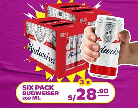 Six Pack Budweiser X Ml Oferta En Tambo