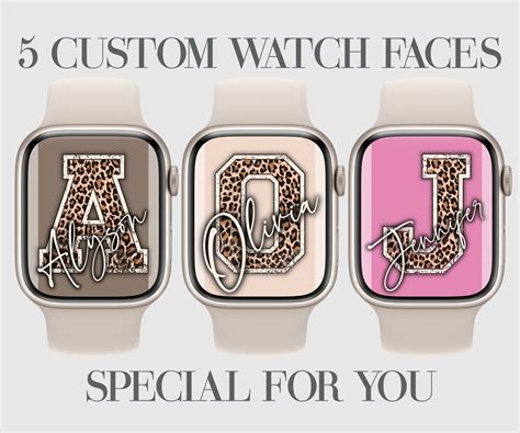 Custom Apple Watch Face Wallpaper Leopard Letter Smartwatch Etsy