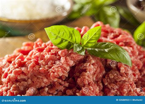 Organic Raw Grass Fed Ground Beef Stock Image Image Of Pork Mince 32688923