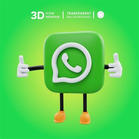 Premium PSD | Whatsapp 3D icon pose illustration 