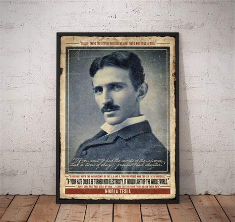 Nikola Tesla Retro Vintage Art Deco Scientist Quote Print Etsy